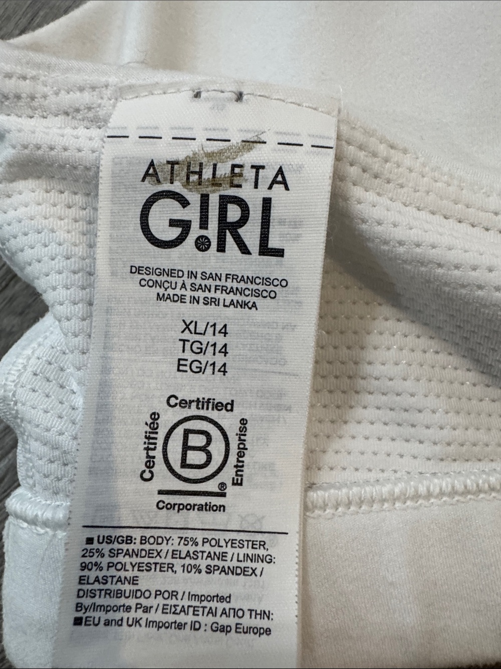 Athleta Girl Upbeat 2.0 Sports Bra White Size XL / 14 - Picture 6 of 7